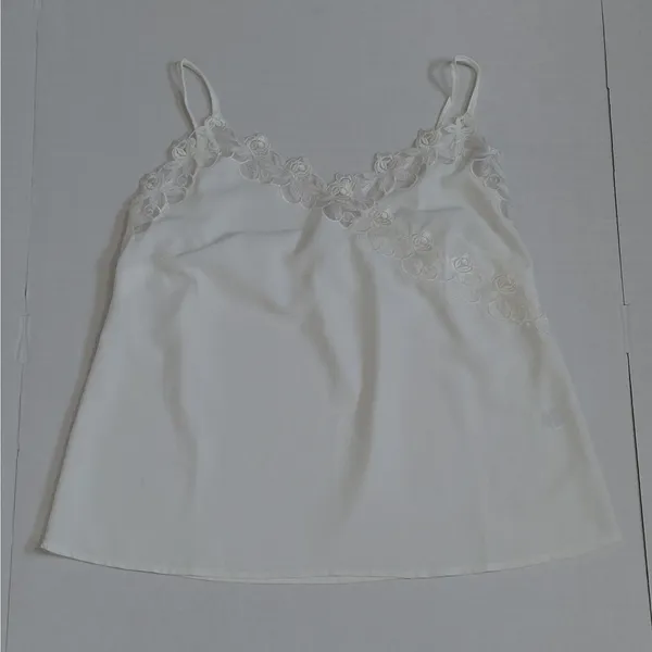 90s Revival Y2K Cami Babydoll Top Sz Small White Coquette Fairycore Tank entro - Image 3