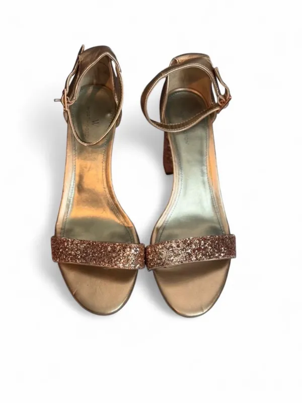 Worthington Rose Gold Glitter Block Heel Ankle-Strap Sandals - Image 2