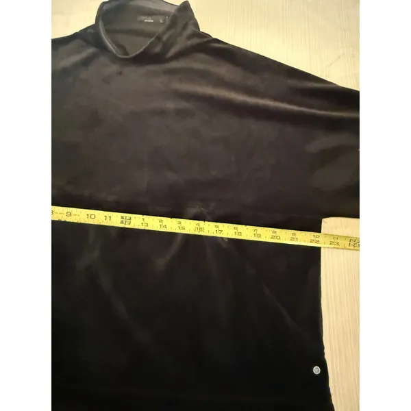 Prana Womens Black Velour Mock Neck Pullover‎ Sweatshirt Size Large Pockets - Image 4