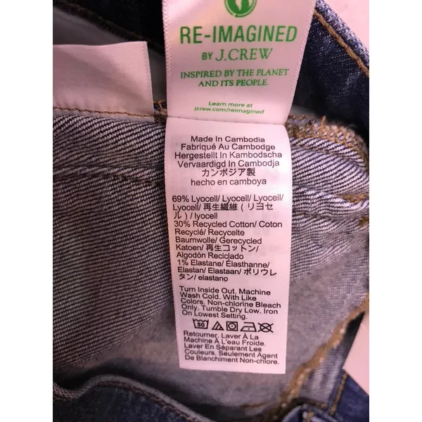 J.Crew 96 Flare Jeans Womens 24 Blue New High Rise Patch Pocket RE-96-IDG‎ - Image 6