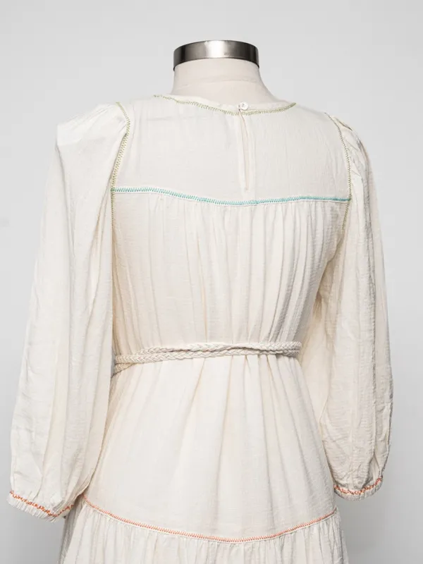 Current Air  - Tiered Mini Dress with Braided Belt - Image 14