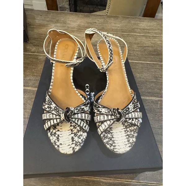 Coach Meg heel ankle-strap sandal featuring‎ a kitten heel Genuine Snakeskin - Image 4