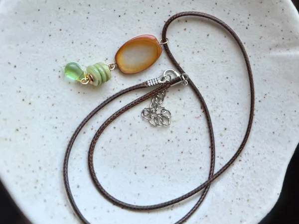 Handmade beautiful natural shell beads chic retro fairy whimsy necklace🌳🧡 - Image 4