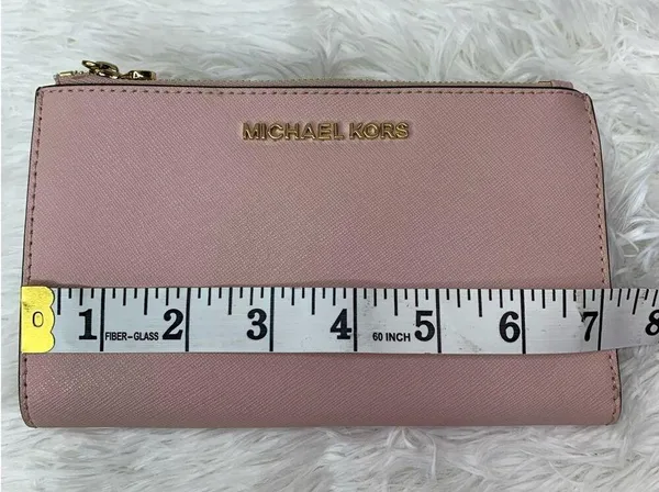 Michael Kors Pink Double Zipper Wristlet / Wallet with Phone Slot - Image 15