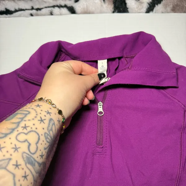 Lululemon Rush Hour 1/2 Zip Long Sleeve in Chilled Grape - Image 3