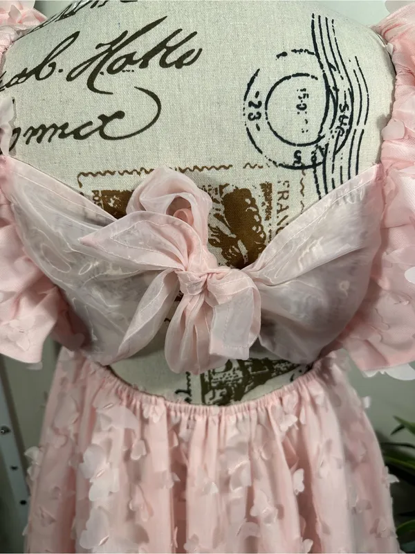 S389. Mabel x Petal & Pup Raelyn Pink Butterfly Appliqué Mini Dress Size Small - Image 5