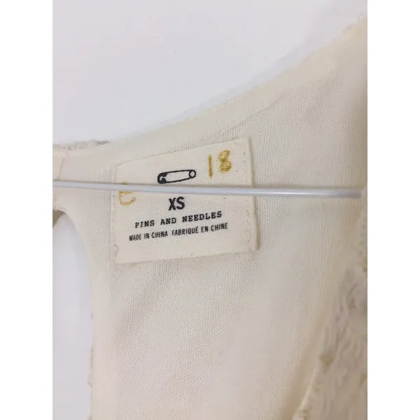 Pins And Needles Urban Outfitters Ivory‎ Cream Lace Sleeveless Peplum Dress XS - Image 5