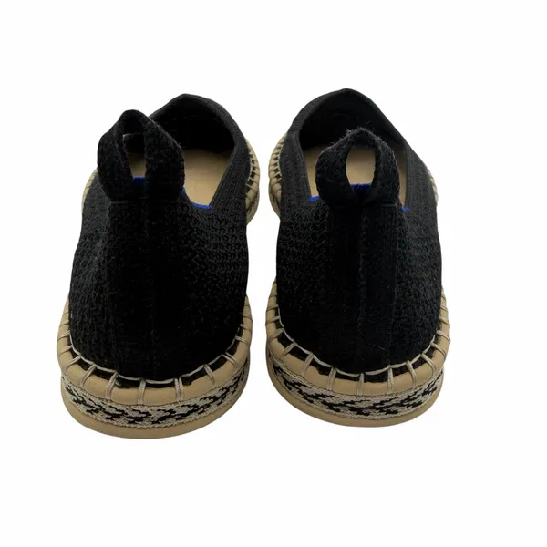 Rothy’s The Espadrille Flat in Black Boardwalk Knit Size 6.5 Jute‎ Sole Slip On - Image 2