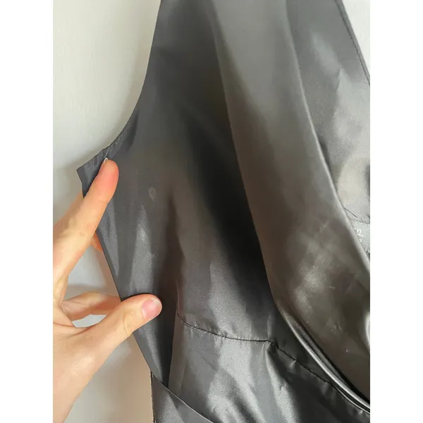 Dressbarn Collection Black Satin V-Neck Slip Dress‎ LBD Cocktail Womens 6 - Image 5
