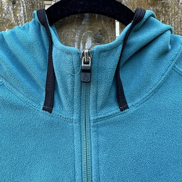 The North Face Teal Hooded Zip Fleece Jacket TKA 100 Sz XL - Image 6