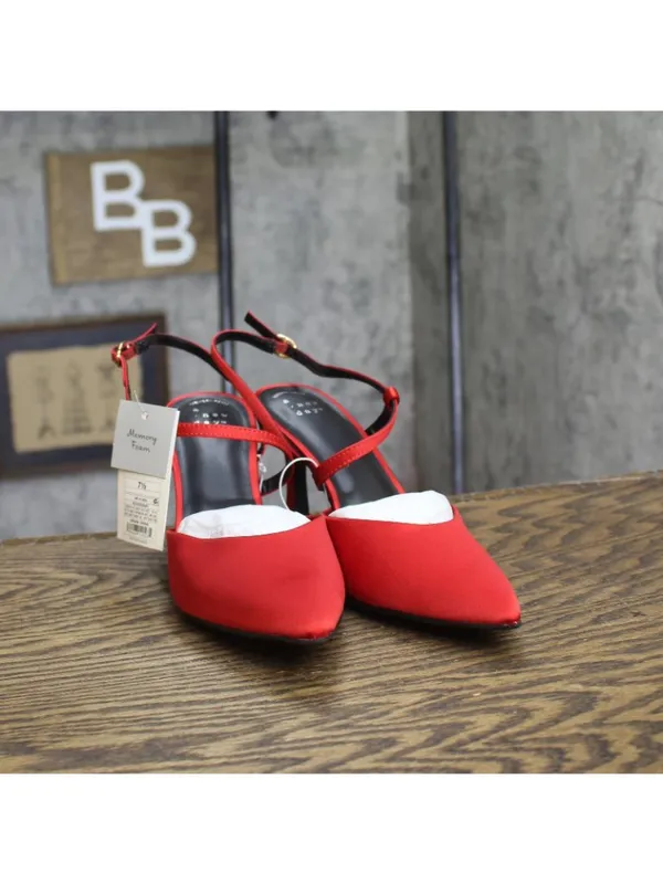 A New Day Rosemary Heels with Memory Foam Insole 94646856 Red 7.5M - Image 3