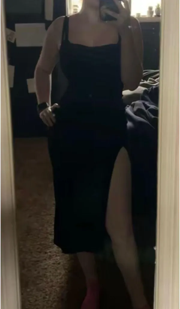 Black Velvet Dress Size L - Image 3