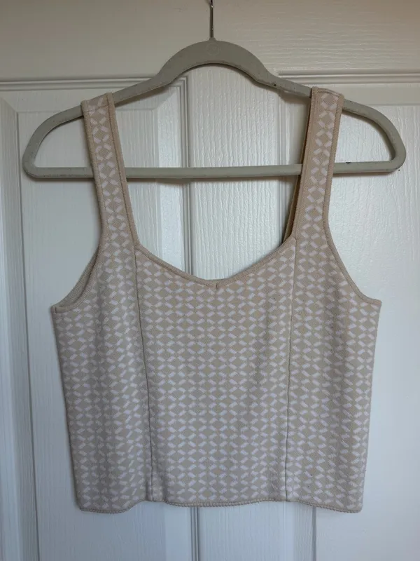 Abercrombie Patterned Tank Top Cream - Image 3