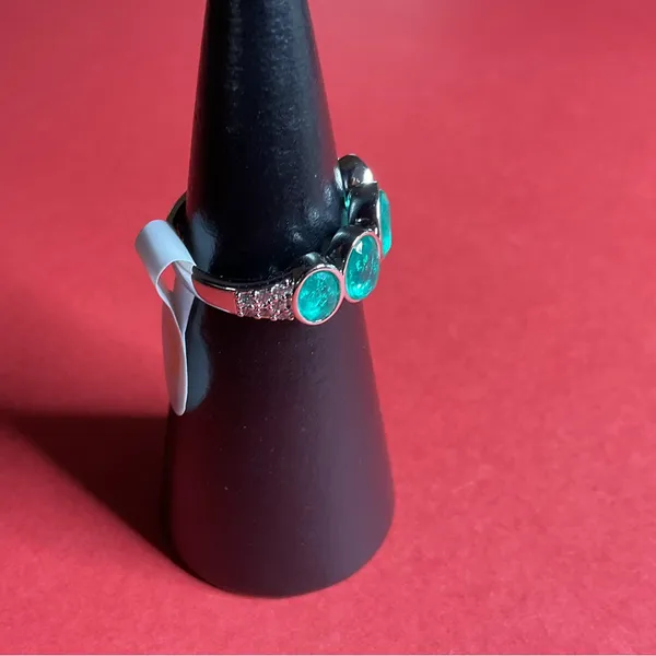 Bomb Party RG62485 “She Loves A Classic” LC Aragonite on Rhodium Size 7 Ring NWT - Image 2