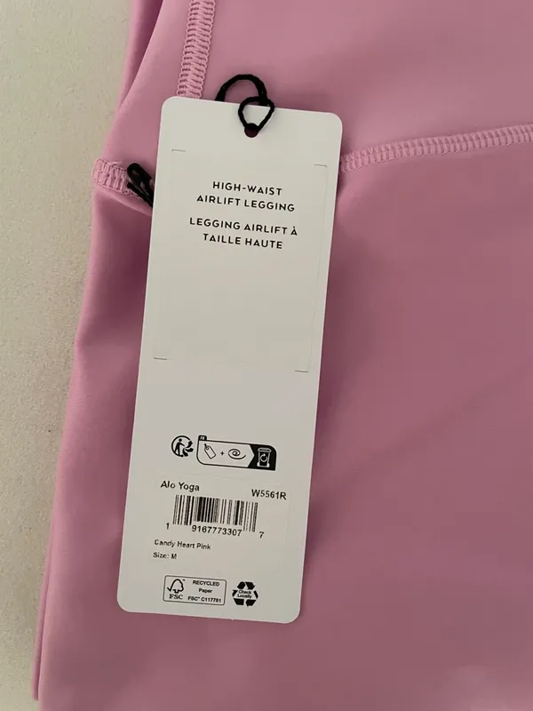 Alo Yoga NWT High Waist Airlift Leggings Candy Heart Pink Size M - Image 11