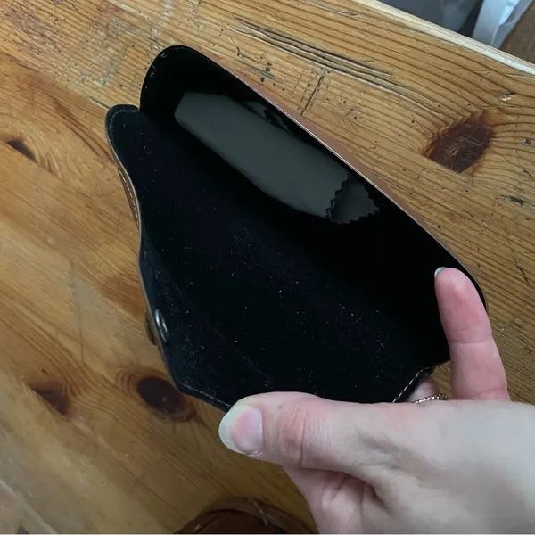 Ray Ban Brown Leather Sunglasses Case with‎ Minimalist Design (CASE ONLY) - Image 7