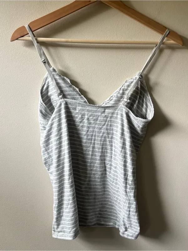 Gilly Hicks White and Grey Striped Cami Tank Top - Image 7
