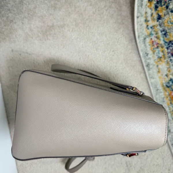 Tory Burch Gray Leather Tote Bag EUC - Image 13