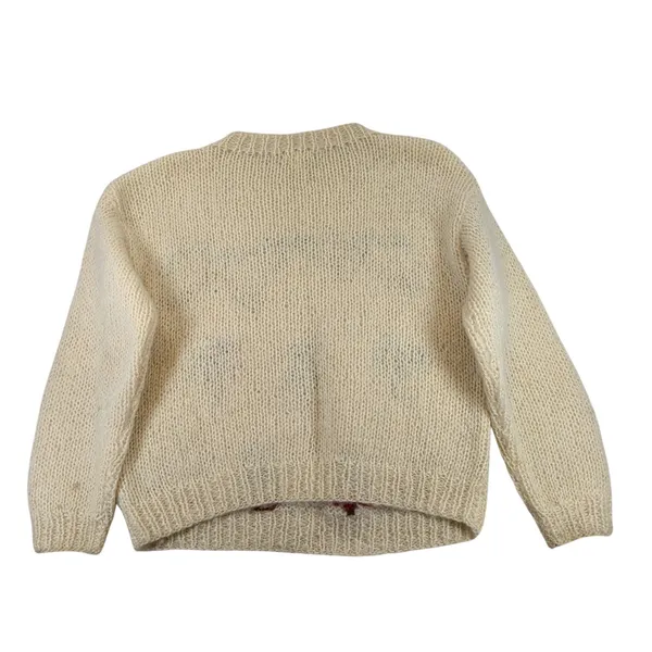 Vintage‎ Sanger-Harris Italy Mohair Wool Novelty Scenic Sweater Cream Medium - Image 2