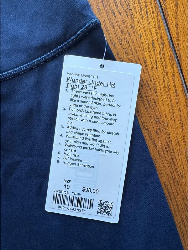 Lululemon Wunder Under High Rise 28” Full On Luxtreme, True Navy Size 10 NWT - Image 4