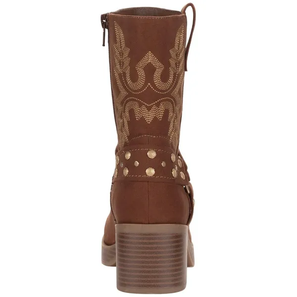 NWT Sun + Stone Womens Norahh Moto Midshaft Bootie Russet Microsuede Brown 8.5M - Image 3