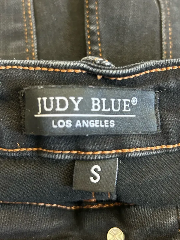 Judy Blue Black Denim Cut Off High Rise‎ Waist Jean Shorts Size Small - Image 5