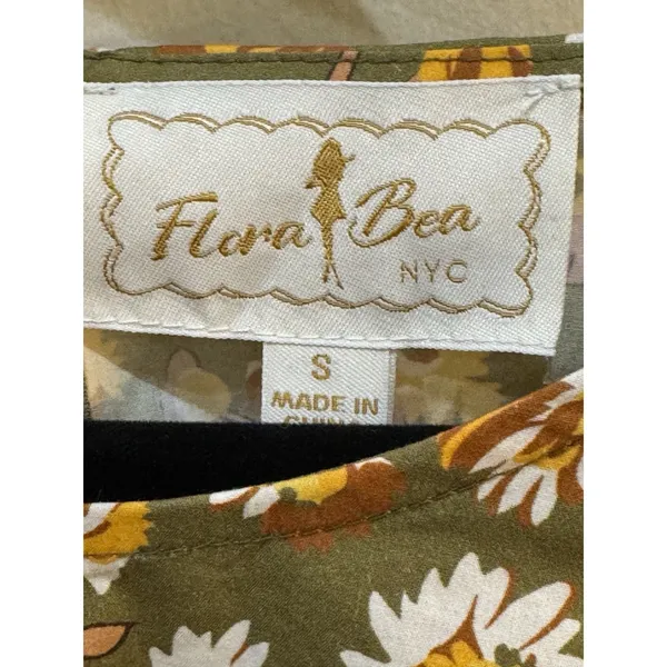 Flora‎ Bea Size Small Multi-Color Danniella Dress in Whiskey Floral 3/4 Sleeves - Image 7