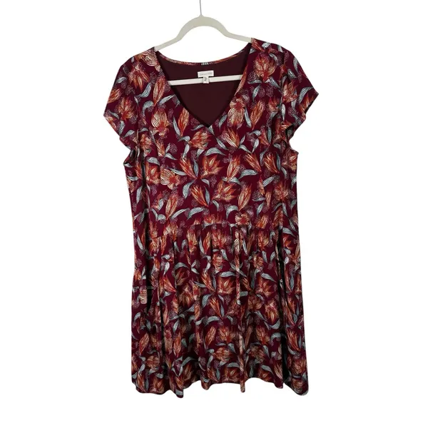 Garnet‎ Hill Summer Day Dress Rust Red Floral Boho Cottage Pockets Womens 10? - Image 2