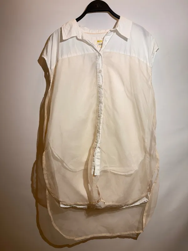Maeve Anthropologie Bennet White Sleeveless Buttondown Muscle Tank Top M - Image 2