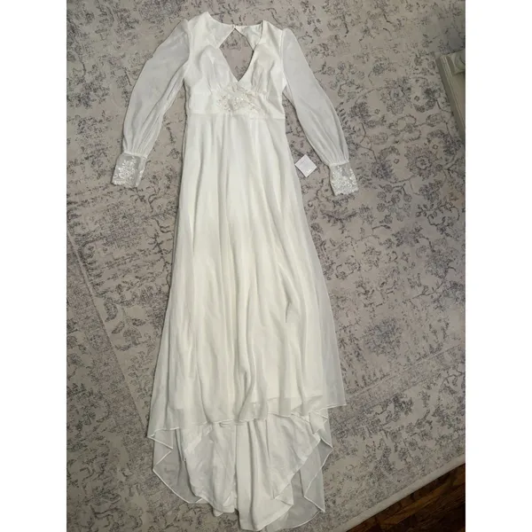 Lulus Angelic Adoration White Backless Maxi Dress Size XL NWT Wedding Vintage - Image 3
