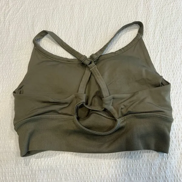 Gymshark olive green sports bra S/M double layer - Image 2