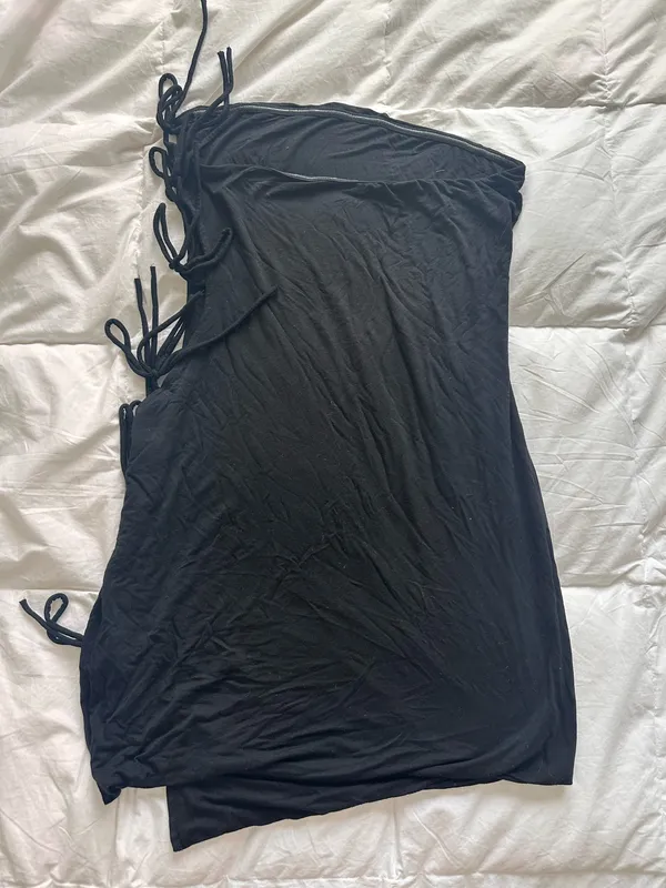 Tiger Mist Black Mini Dress Strappy - Image 3