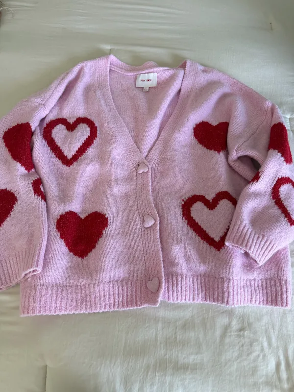 Pink heart cardigan - Image 2