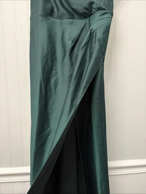 BHLDN Sleeveless Maxi Formal Dress Women Size 4 Dark Green - Image 3