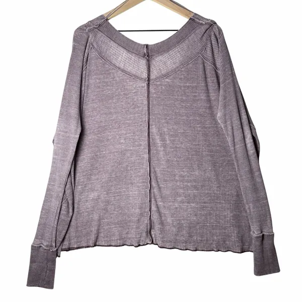 Free People We The Free Oversize Purple Burnout Lightweight Long Sleeve Shirt M - Image 2