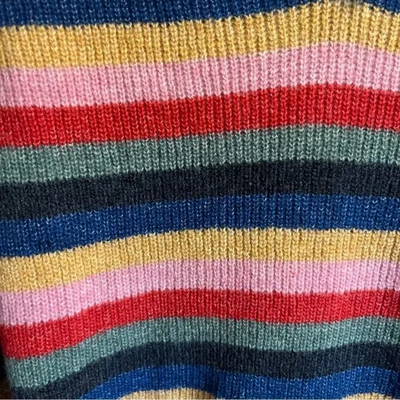 Abercrombie & Fitch Colorful Striped Bow Sweater Size‎ XS Preppy Y2K Rainbow - Image 7