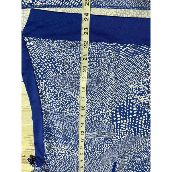 Tail Quarter Zip Polo Golf Shirt Women's Medium White Label Blue White Geometric - Image 5