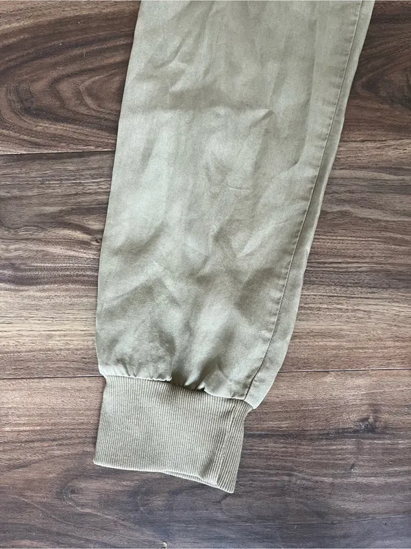 Self Contrast Olive Green Jogger Cargo Pants XS‎ NWT - Image 2