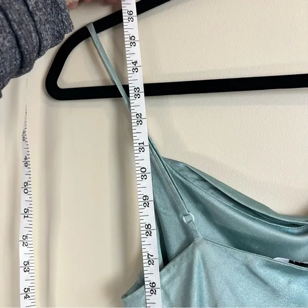 Lanston Cowl Neck Satin Slip Dress Sage Blue XS L-0001AS - Image 7