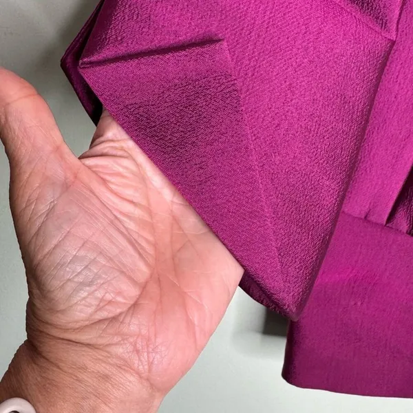 Badgley Mischka Fuchsia Skirt Suit Set Crystal Button Blazer Pencil Skirt Sz 10 - Image 8