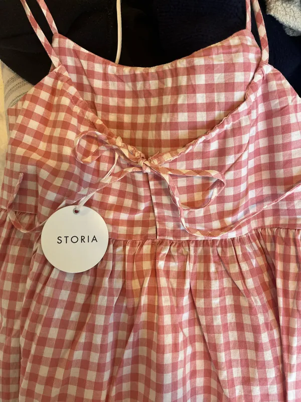 Pink Gingham Midi Dress - Image 2