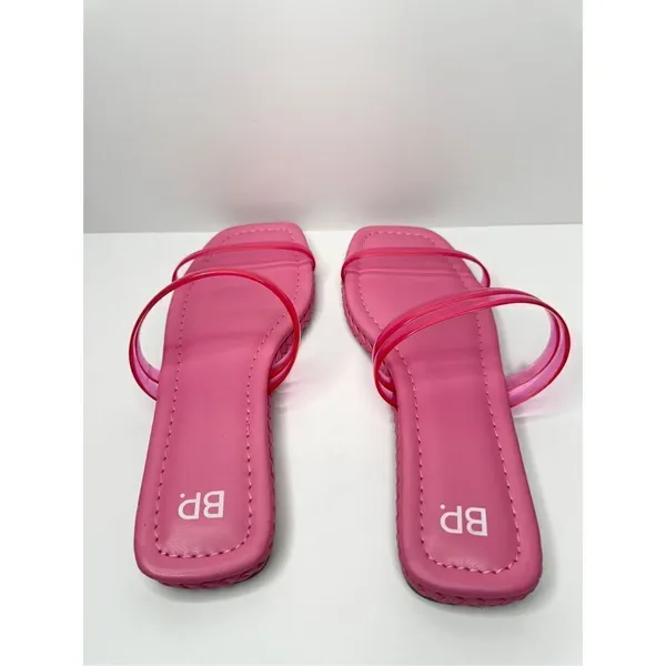 Nordstrom Sandals‎ Size 7.5 BP Viola Barbie Pink Braided Square Toe Flat Slides - Image 6