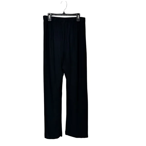 Womens SKIMS Black Ribbed Modal Wide Leg High Waisted Lounge Pants Small - Image 2