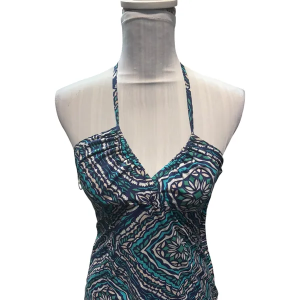 H&M Blue & Green Halter Sundress Size 6 - Image 3