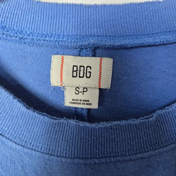 BDG Blue Baggy Cape May Embellished Long Sleeve Tee Oversized Boho T-Shirt Small - Image 3