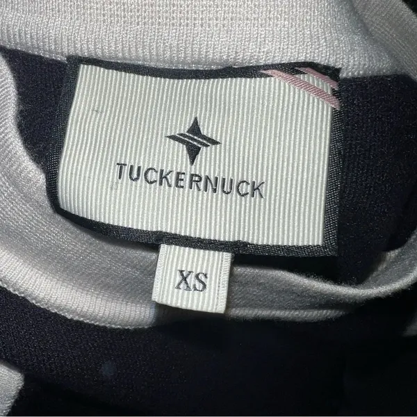 Tuckernuck Marie Dress Navy White Contrast Trim Knit Shift Mini XS - Image 9