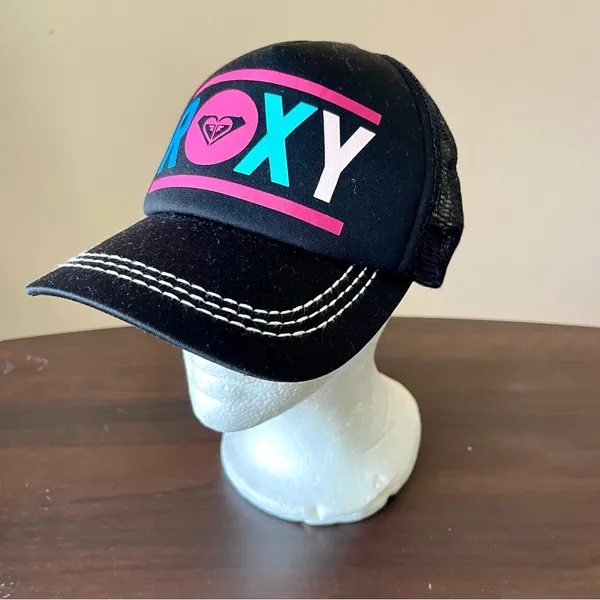 ROXY | Black Adjustable Trucker Hat - Image 2