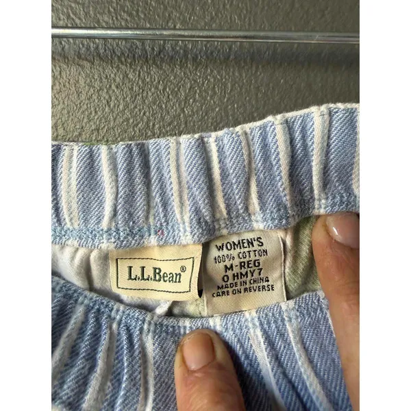 LL Bean Ladies Pajama Pants with Holiday Reindeer and Tree Print - Image 4