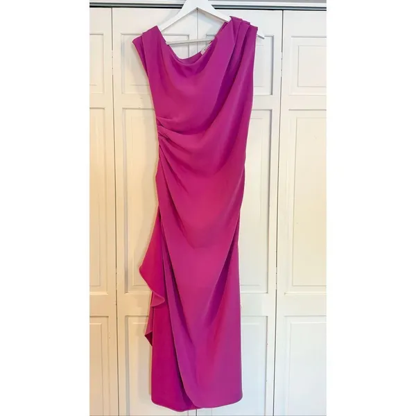 Elliat X Revolve Gwenyth orchid pink asymmetrical draped midi dress size M - Image 3