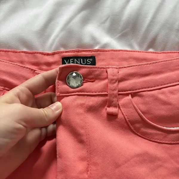 Venus Womens 2 Mini Skirt Coral Pink Stretch Cowgirl Festival Summer‎ Beach Y2K - Image 6